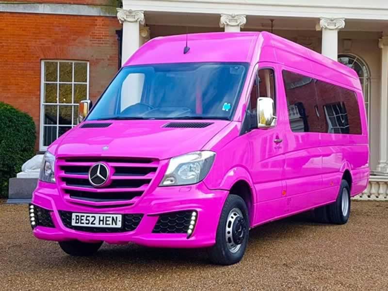 Pink party bus hire