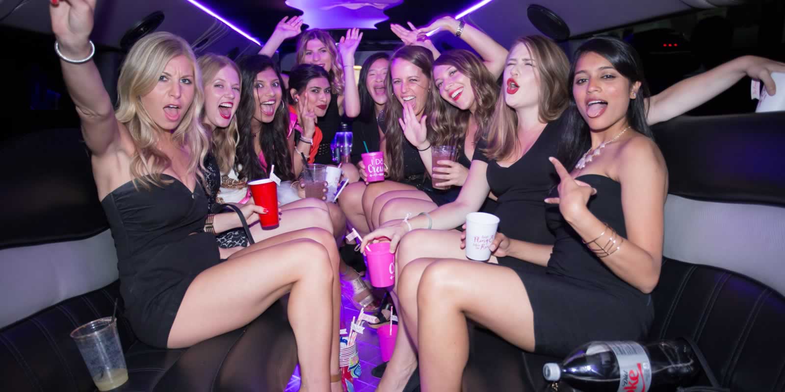 Girls celebrate birthday in limo