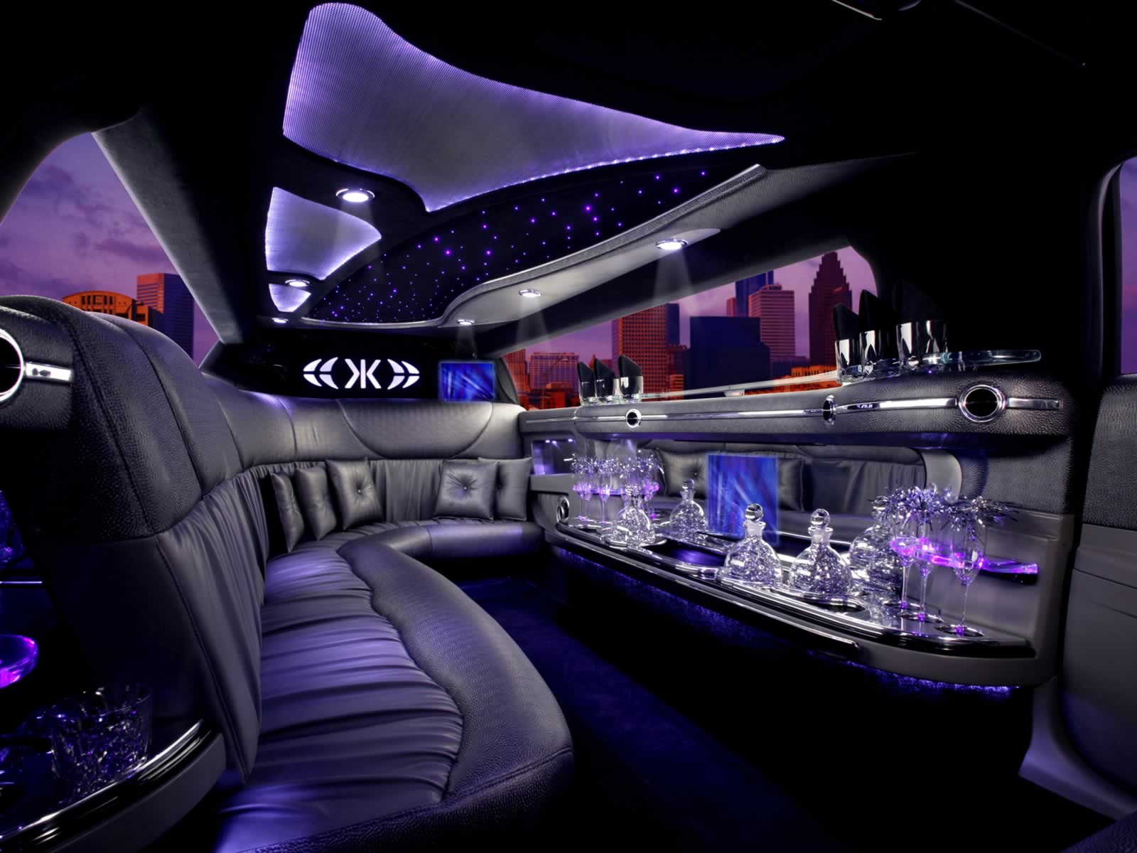 Chrysler limo hire interior